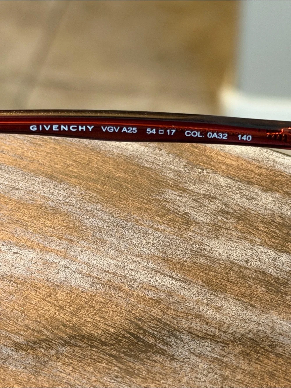 Givenchy VGV A25  Semi-Rimless Eyeglasses in Gold with Brown Temples 54-17-140